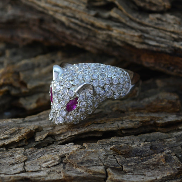 Pink CZ multiple American Sterling Silver Pink Gems Delicate Sophisticated Ring Jewellery