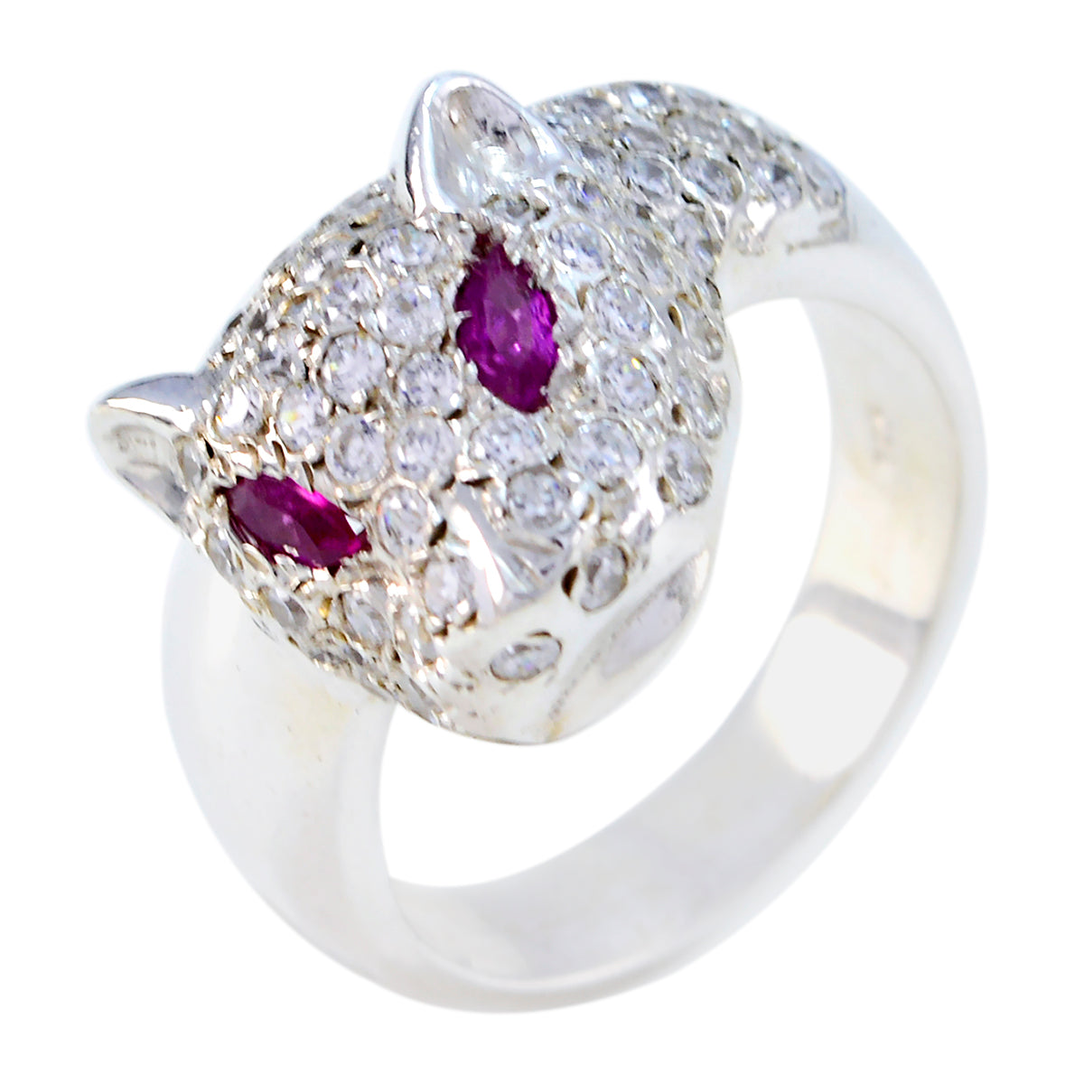 Bague délicate et sophistiquée en argent sterling américain avec plusieurs pierres précieuses roses et zircones cubiques roses Image secondaire du produit