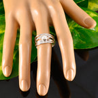 Pearl Solitaire Australian Sterling Silver White Gems Eye catching Rope Wire Band Jewelry