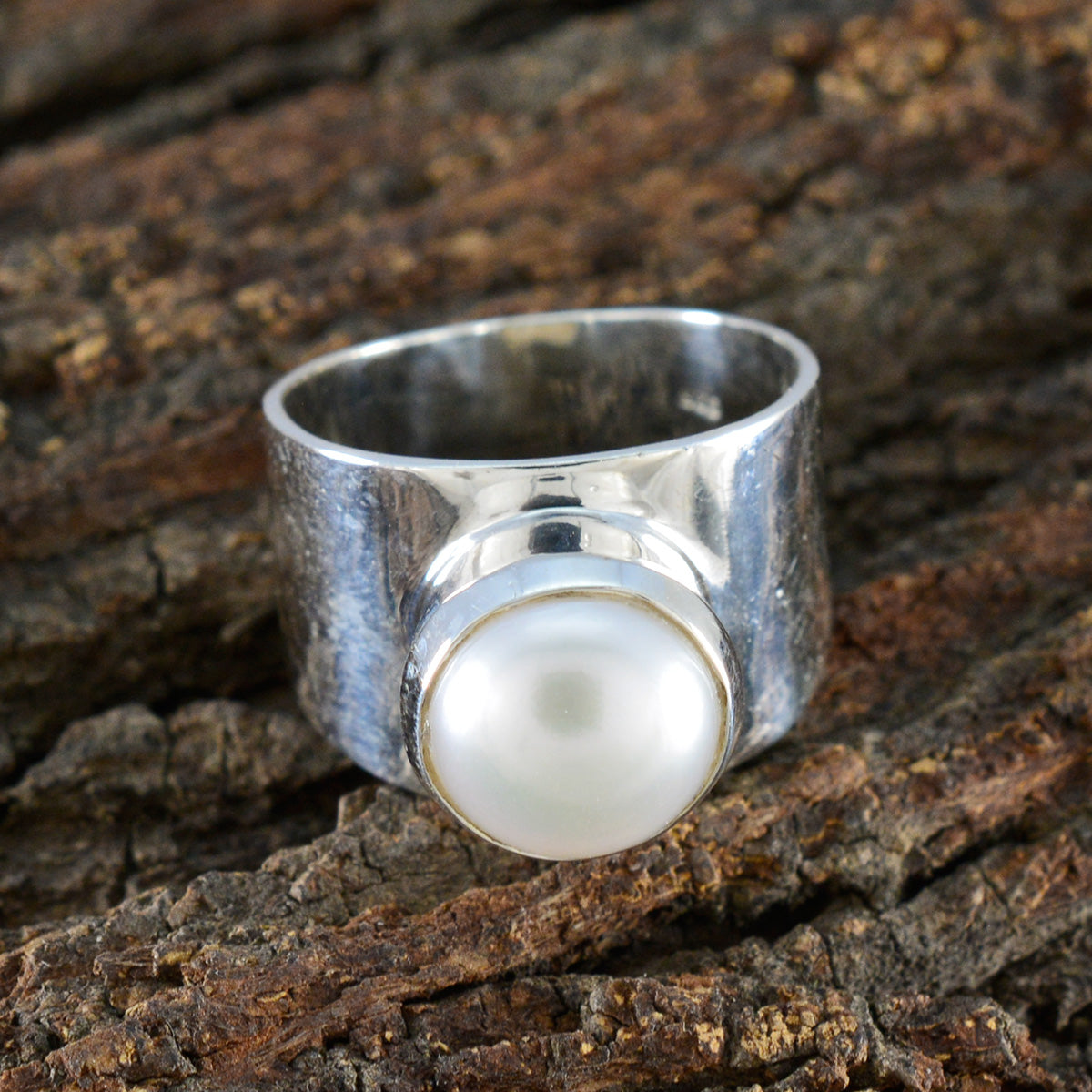 Pearl Solitaire African 925 Sterling Silver White Gemstones Essential  Abstract Ring Jewelry