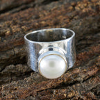 Pearl Solitaire African 925 Sterling Silver White Gemstones Essential  Abstract Ring Jewelry