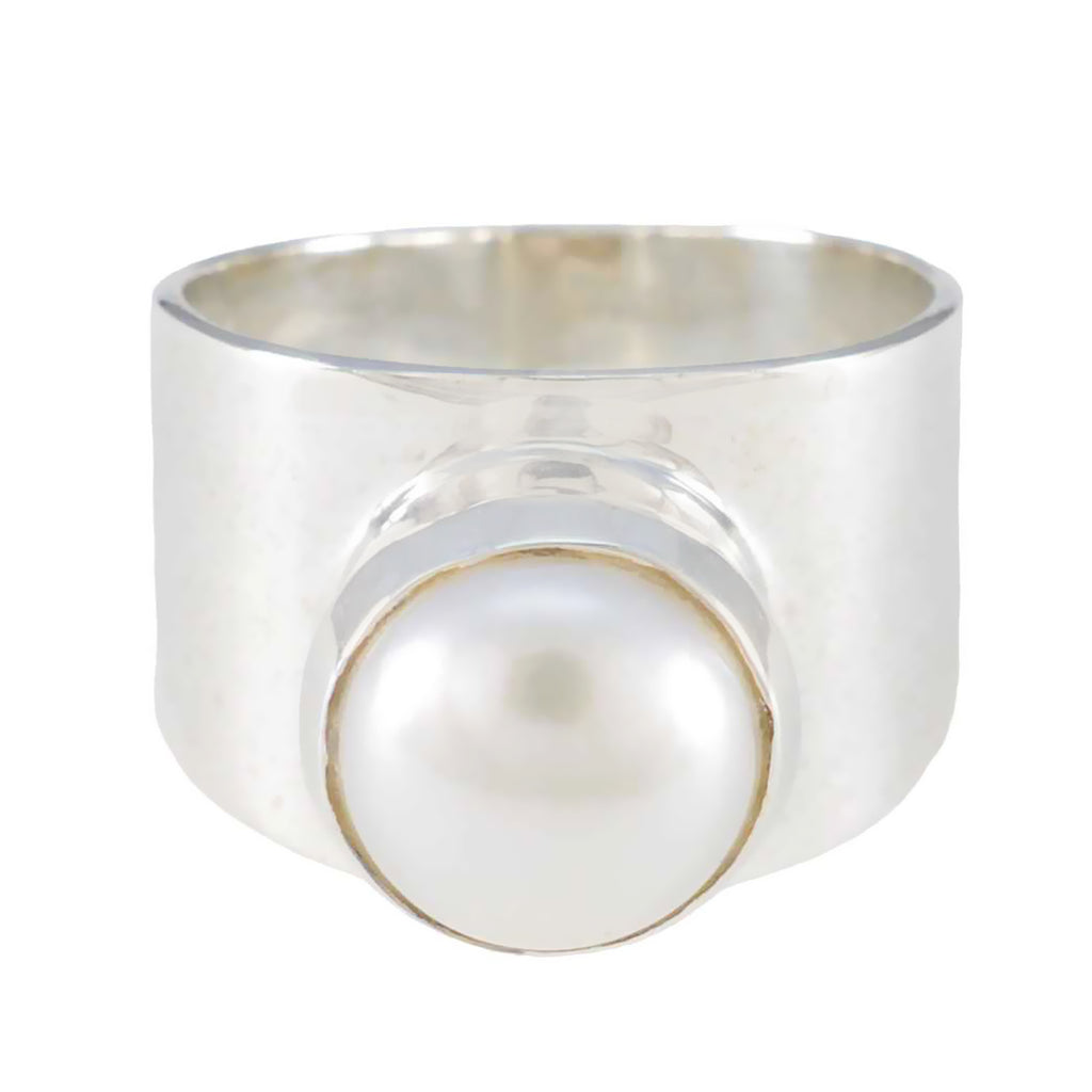 Pearl Solitaire African 925 Sterling Silver White Gemstones Essential  Abstract Ring Jewelry