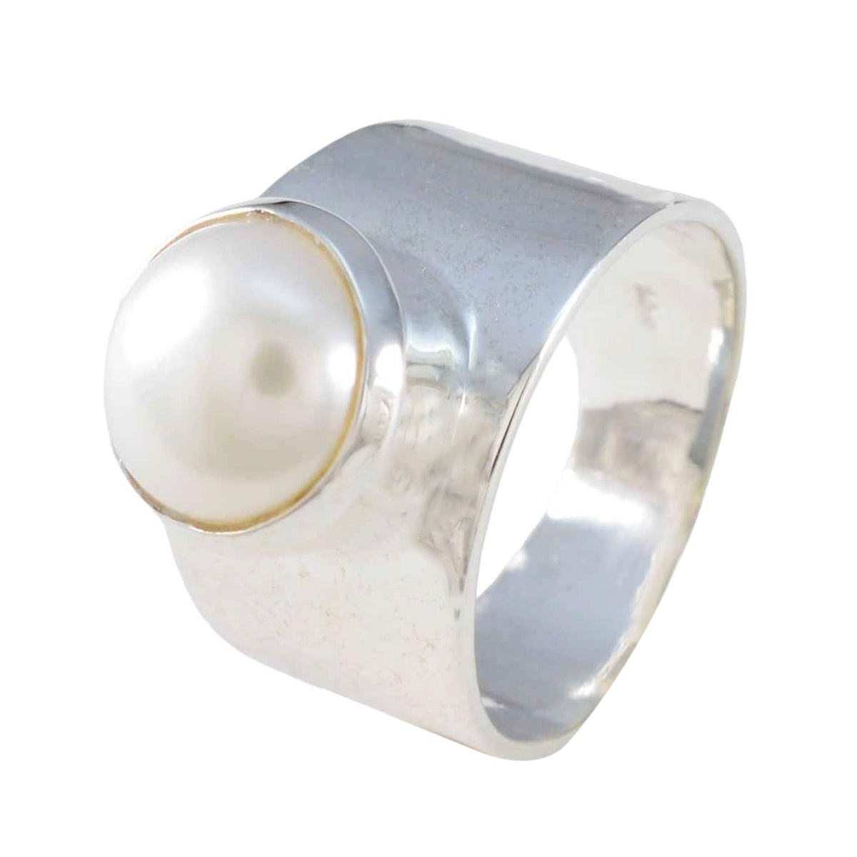 Pearl Solitaire African 925 Sterling Silver White Gemstones Essential  Abstract Ring Jewelry