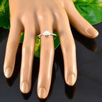 Pearl Solitaire Turkish 925 Silver White Gems Delicate Glamorous Ring Jewellery