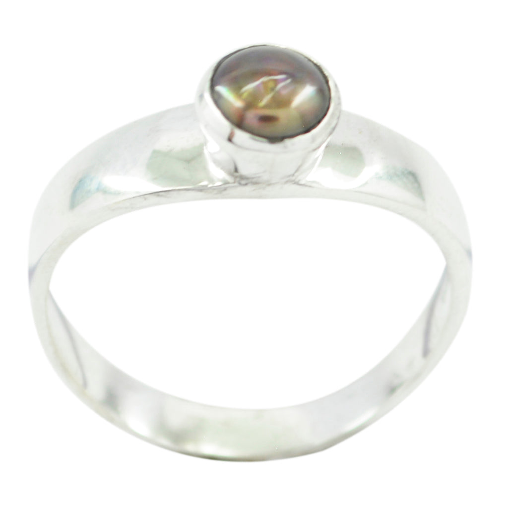 Pearl Solitaire Korean 925 Sterling Silver White Gemstone Whisper thin Fairytale Ring Jewellery
