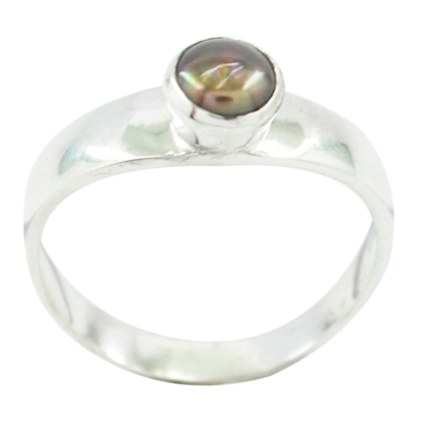 Pearl Solitaire Korean 925 Sterling Silver White Gemstone Whisper thin Fairytale Ring Jewellery