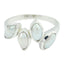 Pearl quarter German 925 Silver White Gemstones Featherlight Fairytale Ring Jewellery