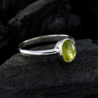 Peridot Solitaire American 92.5 Silver Green Gemstones Delicate Feminine Ring Jewelry