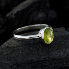Peridot Solitaire American 92.5 Silver Green Gemstones Delicate Feminine Ring Jewelry