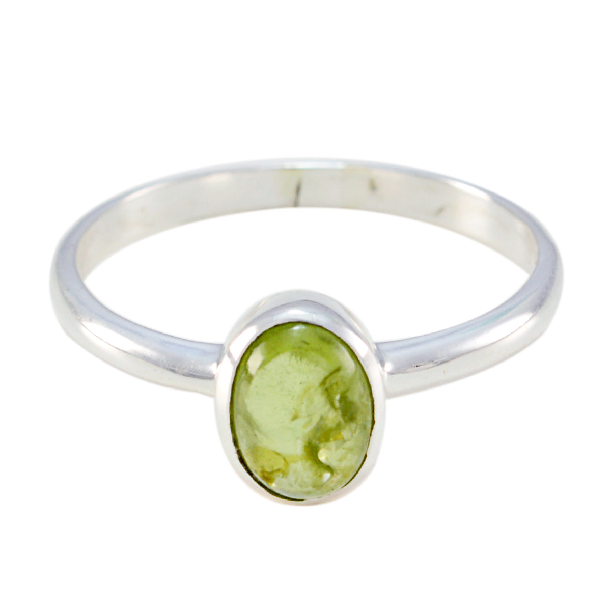 Peridot Solitaire American 92.5 Silver Green Gemstones Delicate Feminine Ring Jewelry