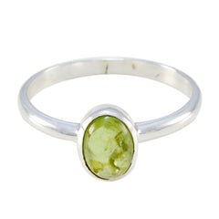 Peridot Solitaire American 92.5 Silver Green Gemstones Delicate Feminine Ring Jewelry