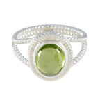 Peridot Solitaire Latin American Silver Green Gemstone Classic Rope Wire Ring Jewelry