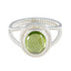 Peridot Solitaire Latin American Silver Green Gemstone Classic Rope Wire Ring Jewelry