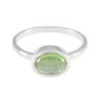 Peridot Solitaire Japanese Sterling Silver Green Gemstone Dainty Contemporary Ring Jewelry