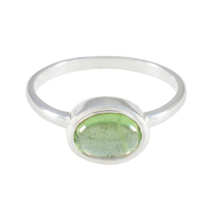 Peridot Solitaire Japanese Sterling Silver Green Gemstone Dainty Contemporary Ring Jewelry