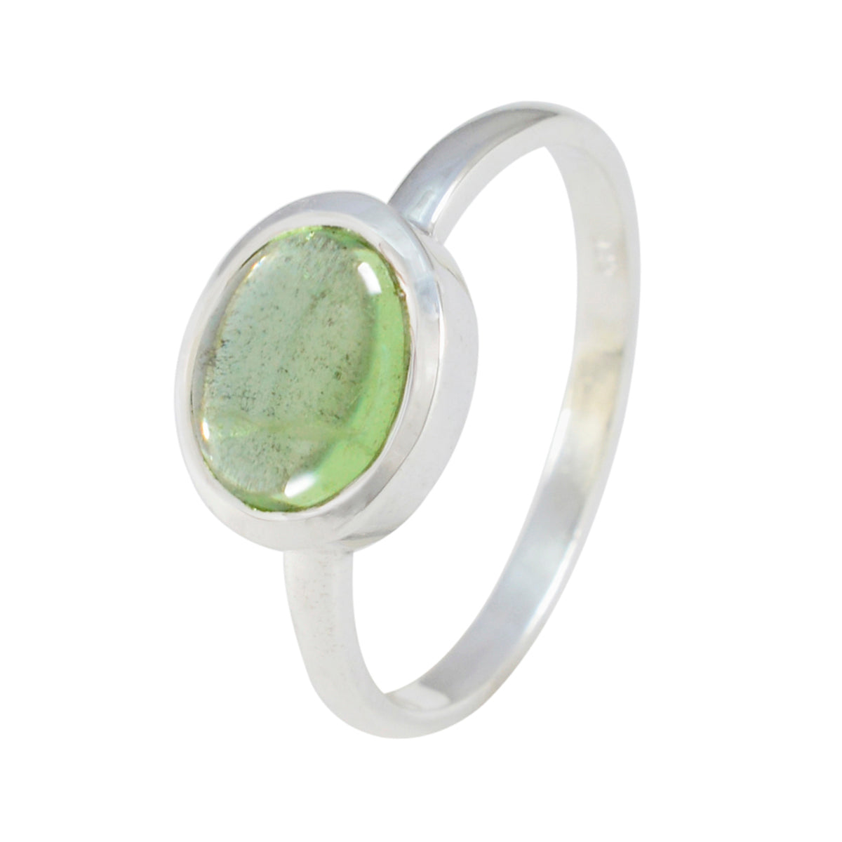 Peridot Solitaire Japanese Sterling Silver Green Gemstone Dainty Contemporary Ring Jewelry
