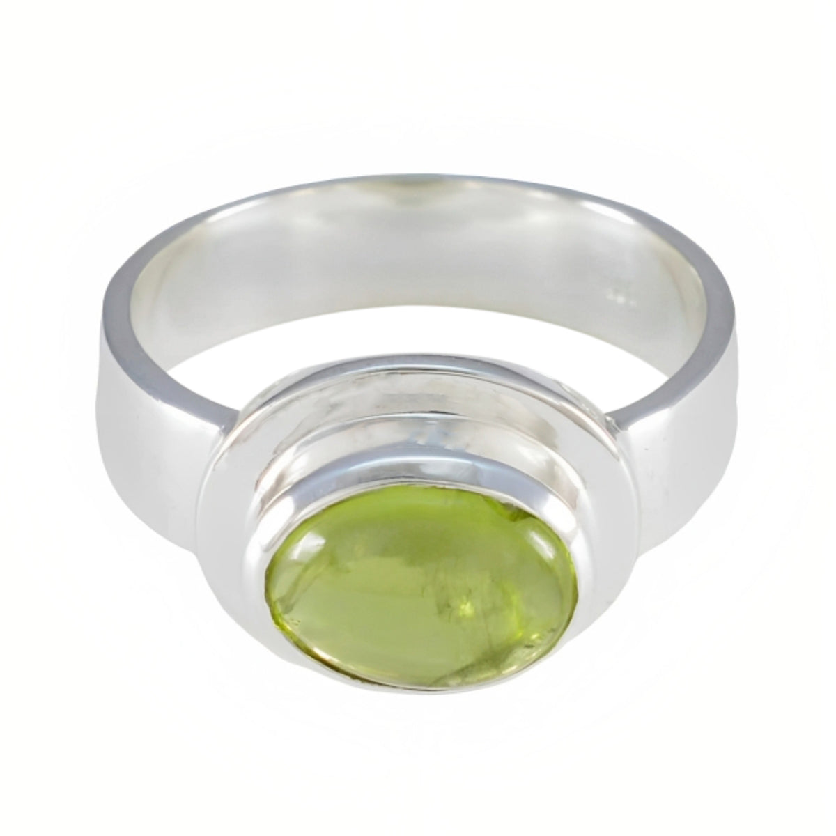 Peridot Solitaire Moroccan 925 Sterling Silver Green Gemstones Classic Luxurious Ring Jewelry