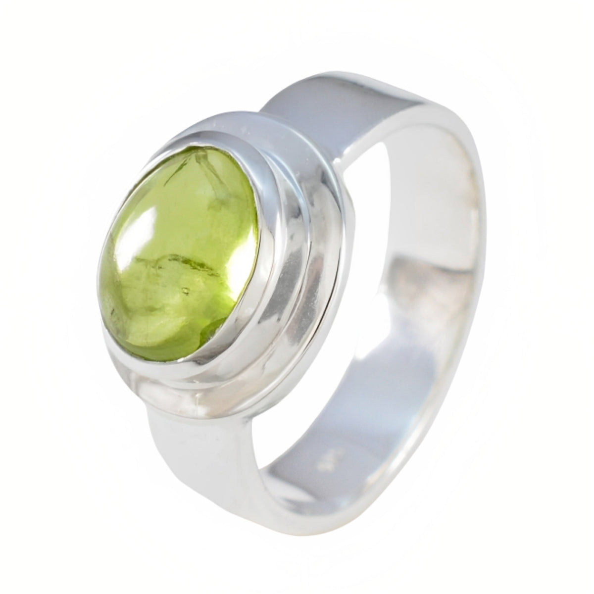 Peridot Solitaire Marokkaanse 925 Sterling Zilver Groene Edelstenen Klassieke Luxe Ring Sieraden Secundaire afbeelding