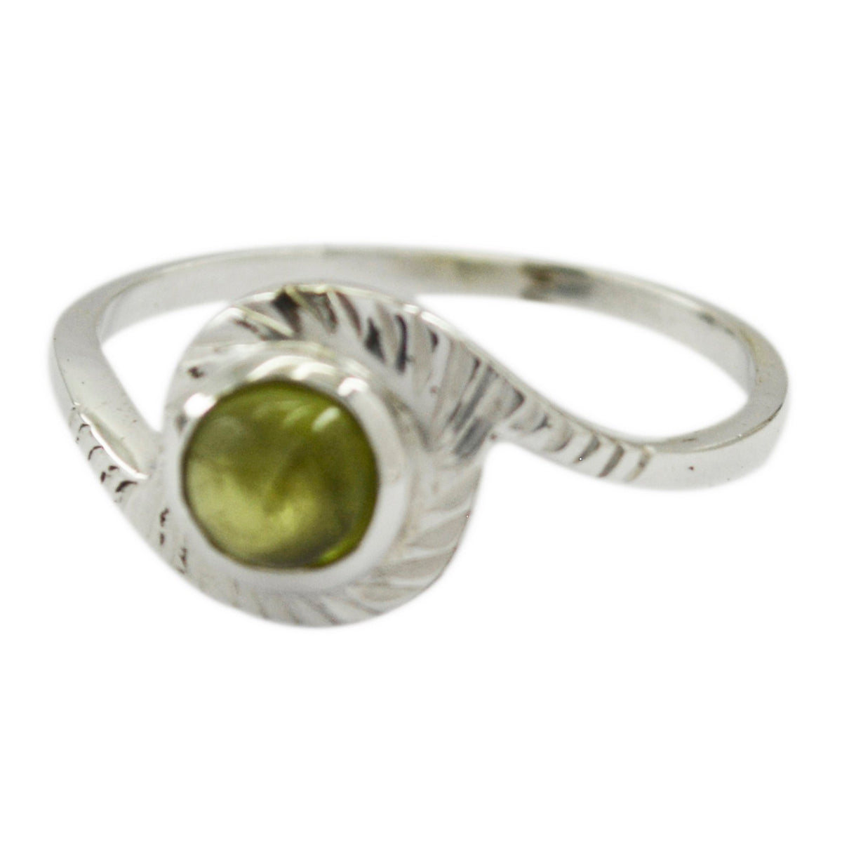Peridot Solitaire American 925 Silver Green Gems Dainty Fairytale Ring Jewelry