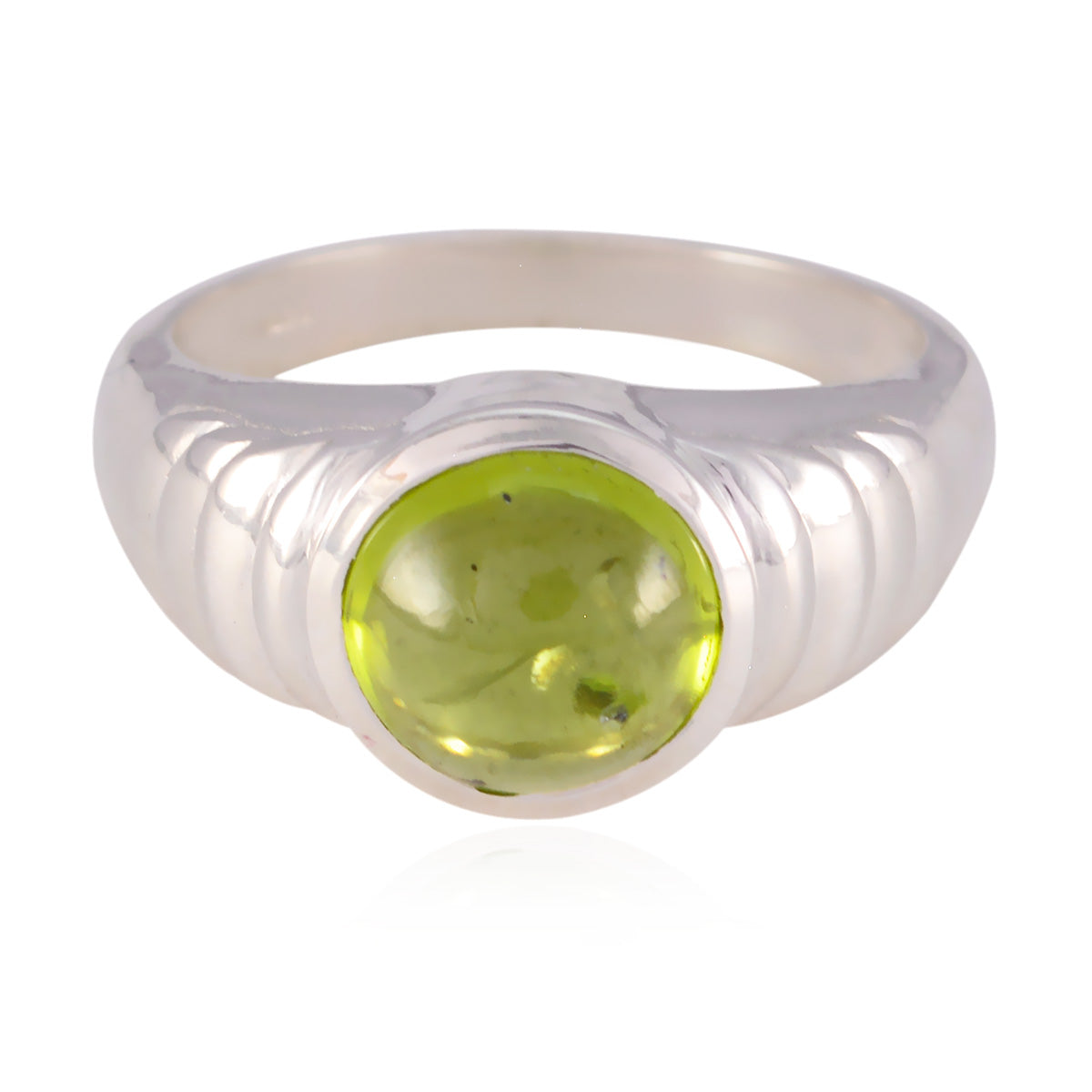 Peridot Solitaire Moroccan Sterling Silver Green Gemstone Versatile Luxurious Ring Jewelry Hoofdafbeelding
