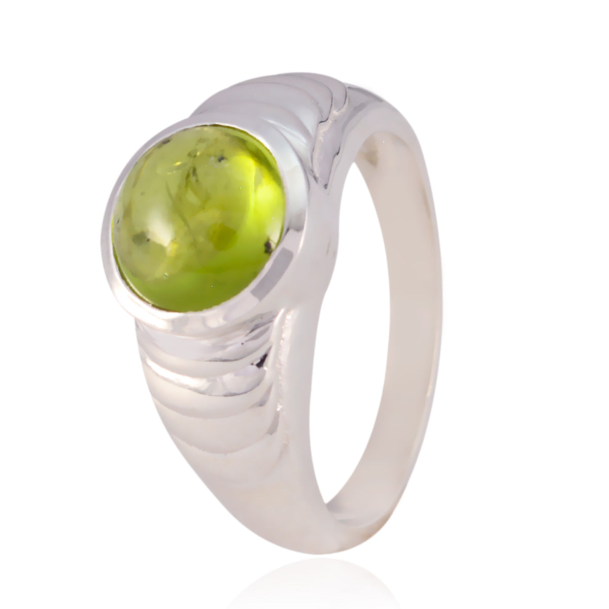 Peridot Solitaire Marokkaans Sterling Zilver Groene Edelsteen Veelzijdige Luxe Ring Sieraden Secundaire afbeelding