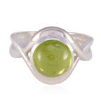 Peridot Solitaire Egyptian Silver Green Gemstone Mid weight Luxurious Ring Jewelry