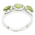 Peridot Trilogy Japanese Silver Green Gemstones Delicate Contemporary Ring Jewellery