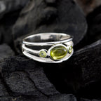 Peridot Trilogy Indian 92.5 Silver Green Gemstones Tiny Trendy Ring Jewellery
