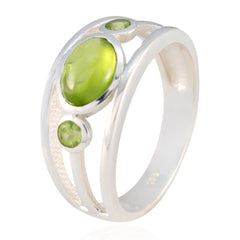 Peridot Trilogy Indian 92.5 Silver Green Gemstones Tiny Trendy Ring Jewellery