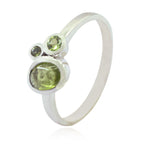 Peridot Trilogy Turkish Silver Green Gemstone Whisper thin Artisan Ring Jewellery