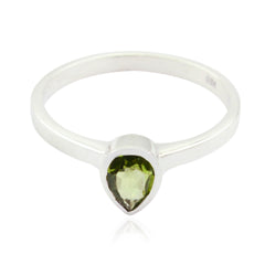 Peridot Solitaire American 925 Sterling Silver Green Gems Delicate Sophisticated Ring Jewellery