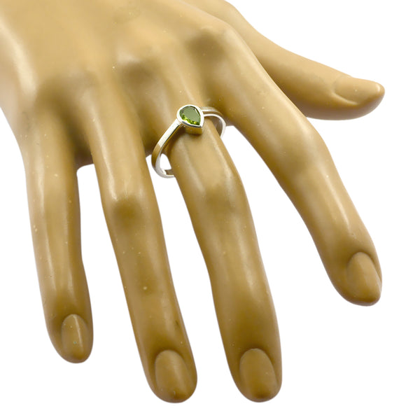 Peridot Solitaire American 925 Sterling Silver Green Gems Delicate Sophisticated Ring Jewellery