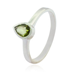 Peridot Solitaire American 925 Sterling Silver Green Gems Delicate Sophisticated Ring Jewellery