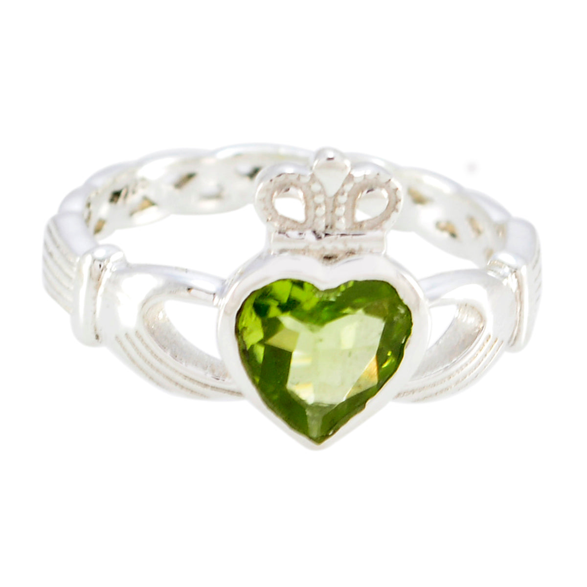 Peridot Solitaire Russian 925 Sterling Silver Green Gemstones Eye catching wedding Ring Jewellery