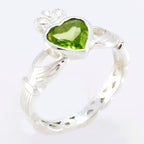 Peridot Solitaire Russian 925 Sterling Silver Green Gemstones Eye catching wedding Ring Jewellery