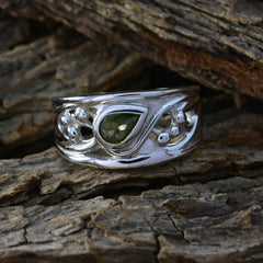 Peridot Solitaire Moroccan 92.5 Silver Green Gems Classic Romantic Ring Jewelry