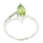 Peridot Solitaire Japanese 925 Silver Green Gemstone Elegant  Modern Ring Jewellery