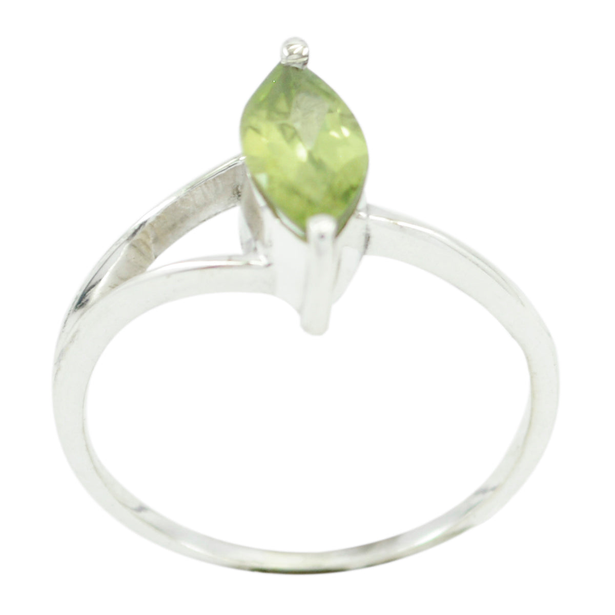 Peridot Solitaire Japanese 925 Silver Green Gemstone Elegant  Modern Ring Jewellery