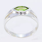 Peridot Solitaire African 925 Silver Green Gemstone Slim Modern Ring Jewelry