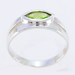 Peridot Solitaire African 925 Silver Green Gemstone Slim Modern Ring Jewelry