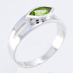 Peridot Solitaire African 925 Silver Green Gemstone Slim Modern Ring Jewelry