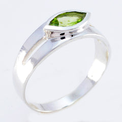 Peridot Solitaire African 925 Silver Green Gemstone Slim Modern Ring Jewelry