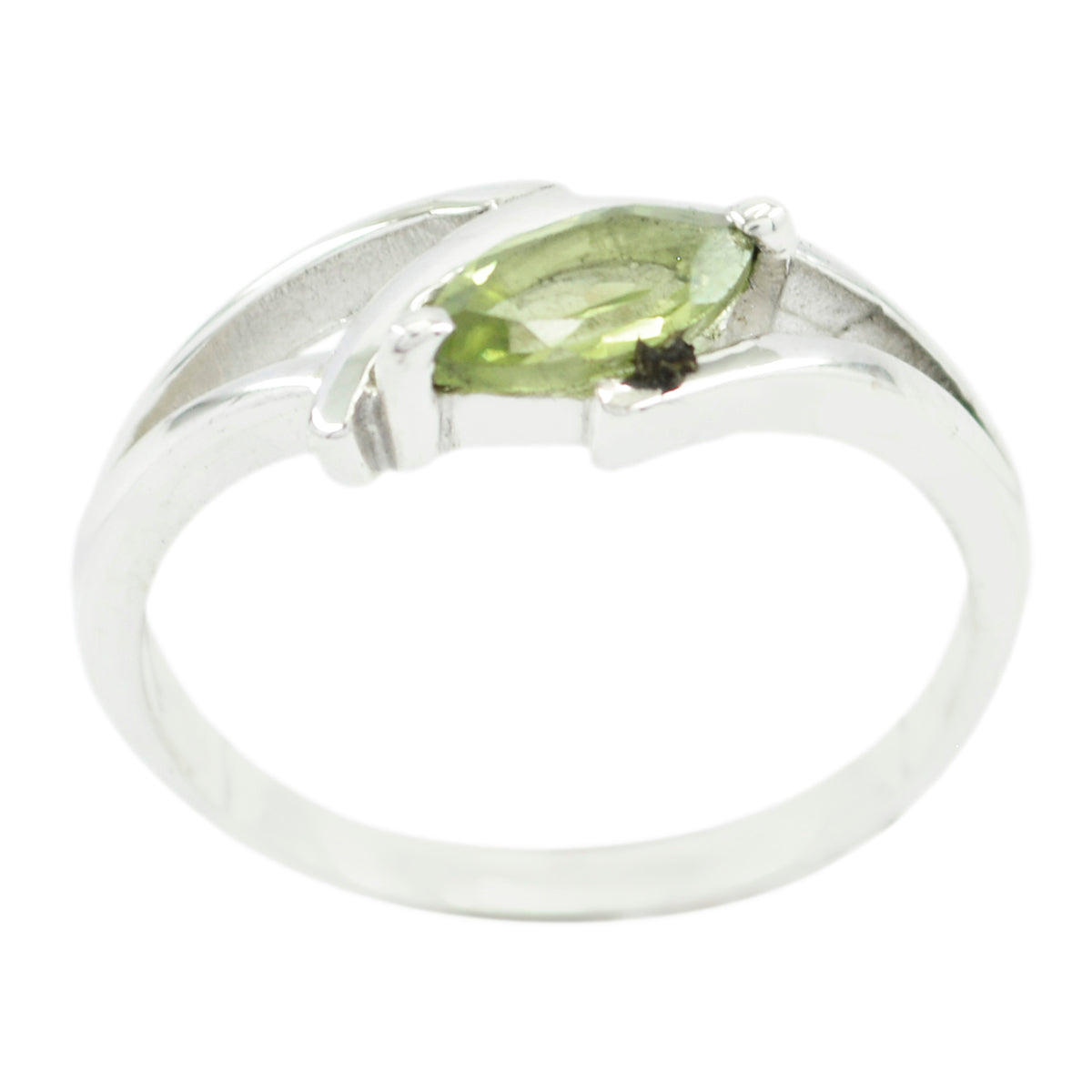 Peridot Solitaire Turkish 92.5 Silver Green Gems Dainty Trendy Ring Jewellery Image principale du produit