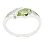 Peridot Solitaire Turkish 92.5 Silver Green Gems Dainty Trendy Ring Jewellery