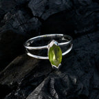 Peridot Solitaire American 92.5 Silver Green Gemstones Whisper thin Trendy Ring Jewelry