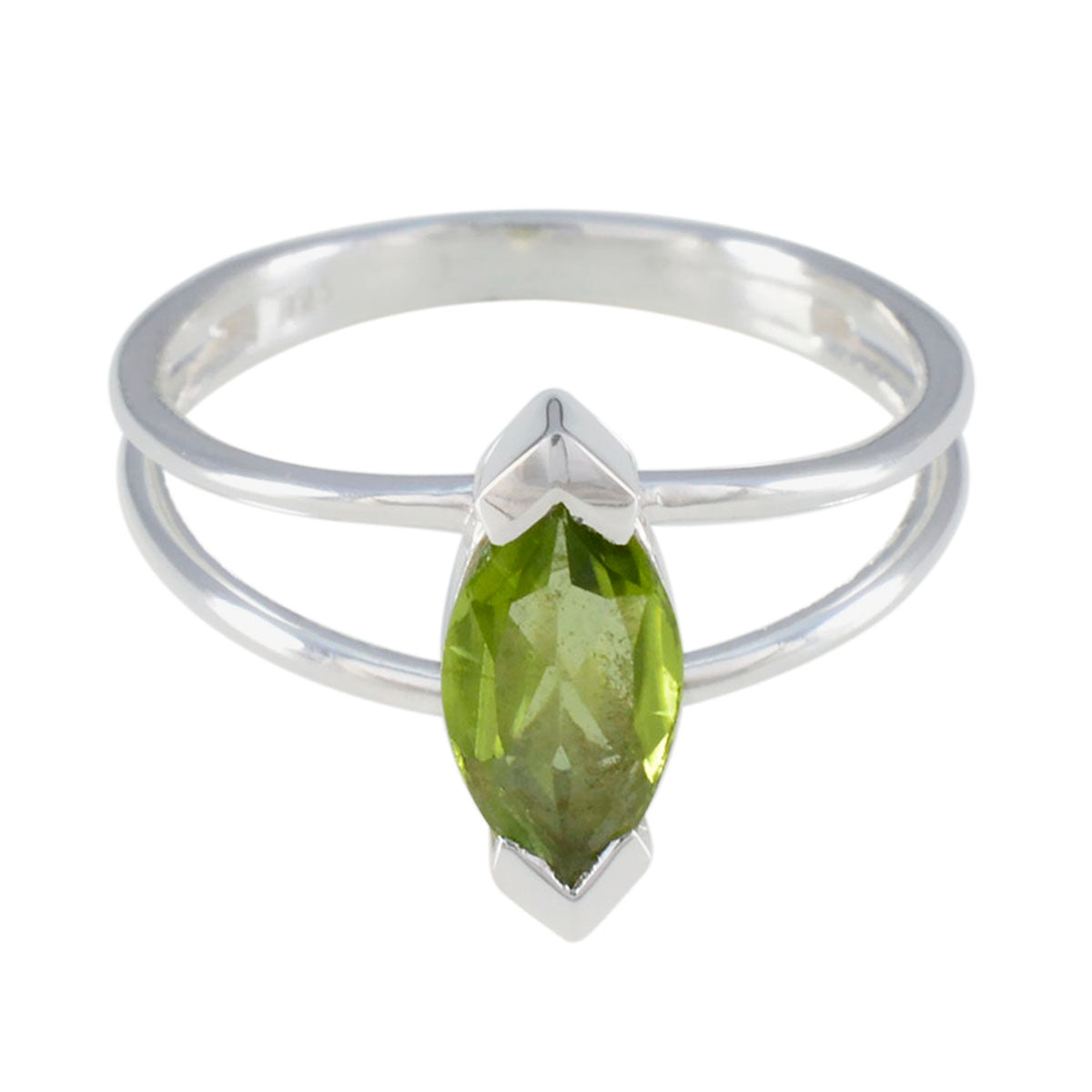 Peridot Solitaire American 92.5 Silver Green Gemstones Whisper thin Trendy Ring Jewelry