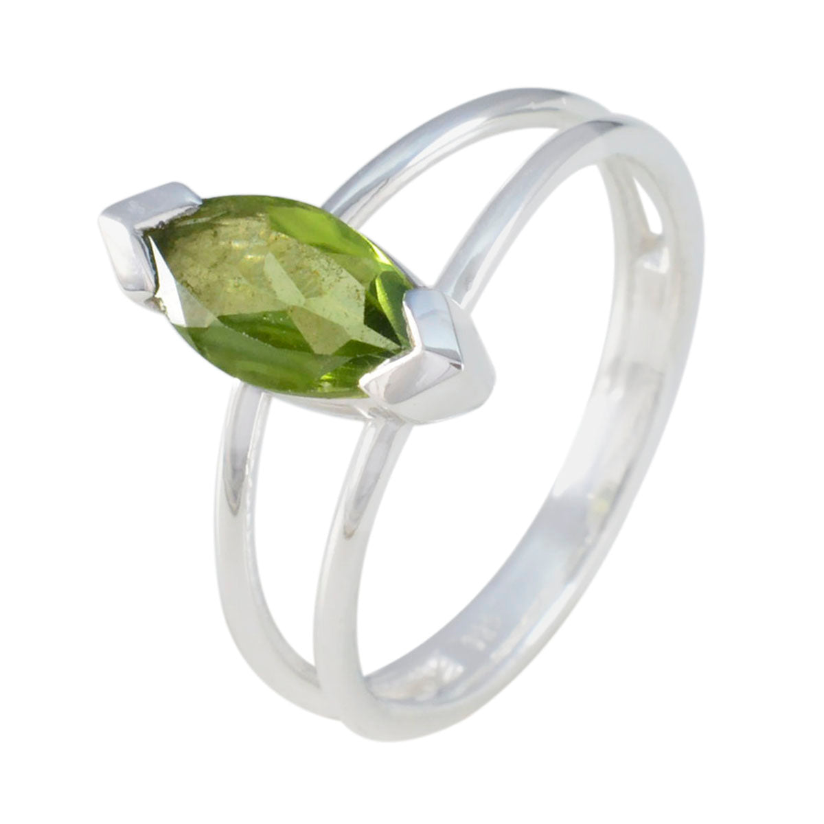 Peridot Solitaire American 92.5 Silver Green Gemstones Whisper thin Trendy Ring Jewelry