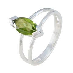 Peridot Solitaire American 92.5 Silver Green Gemstones Whisper thin Trendy Ring Jewelry