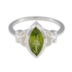 Peridot Solitaire American 92.5 Silver Green Gemstone Whisper thin Trendy Ring Jewellery