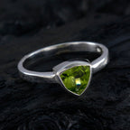 Peridot Solitaire Moroccan Sterling Silver Green Gems Dainty Traditional Ring Jewellery
